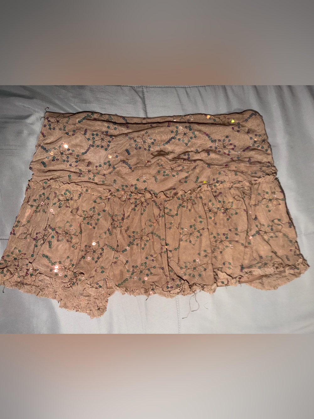 Urban Outfitters Tan/brown  Embellished Mini Skirt
